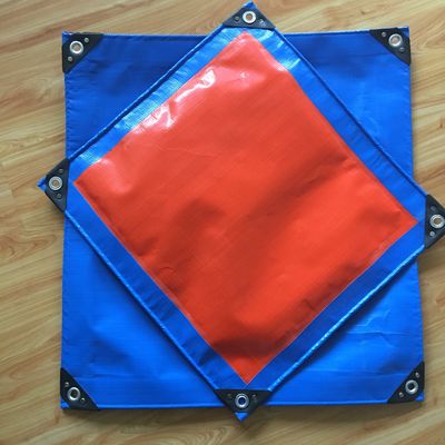 Lona azul del diseño 260gsm del cumpleaños/anaranjada resistente del PE/lona polivinílica con la esquina reforzada y remache para la cubierta